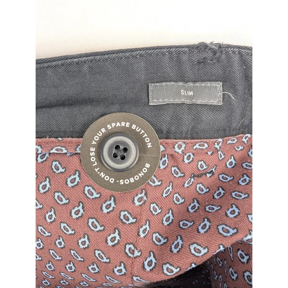 NEW Bonobos Stretch Washed Chinos Mens 33x30 Jet Blue Slim Pants Flat Front